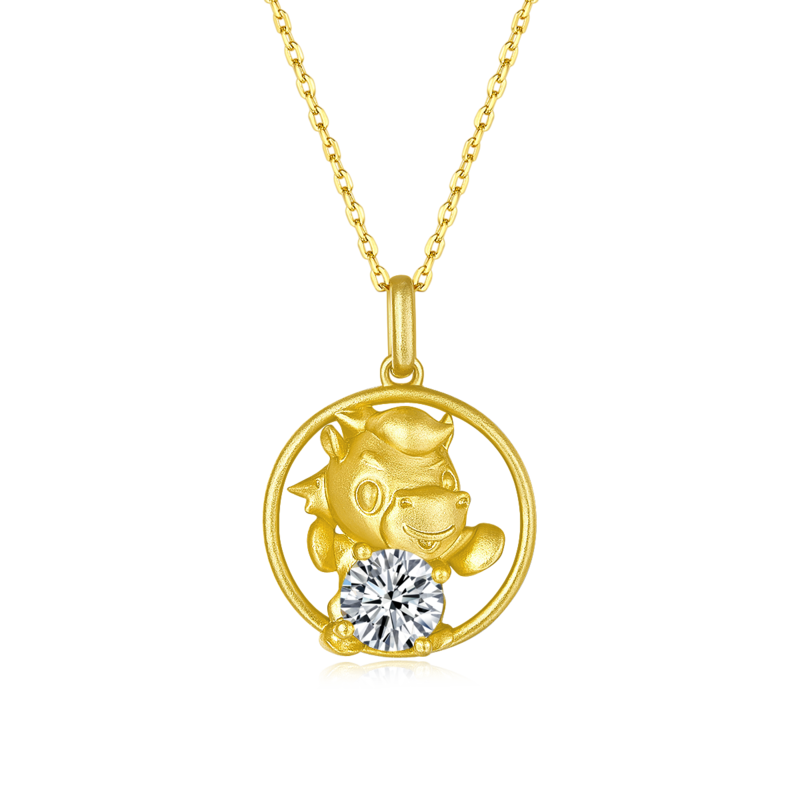 Horse Moissanite Diamond Necklace from the Chinese Zodiac Series, 1.0 Carat
